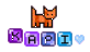 a blinkie labelled 'kapi' with a cat pixel art on it